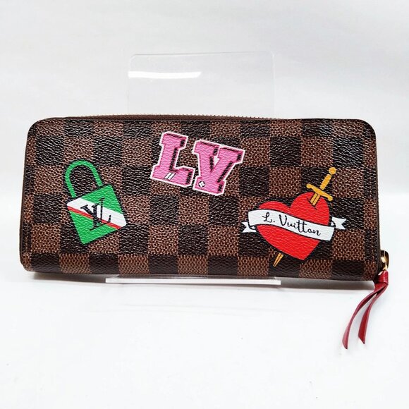 Authentic Louis Vuitton Long Wallet Brown Damier mn377-021526